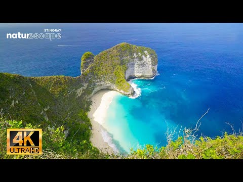 FLYING OVER INDONESIA (4K UHD) Amazing Beautiful Nature Scenery & Relaxing Music for Stress Relief