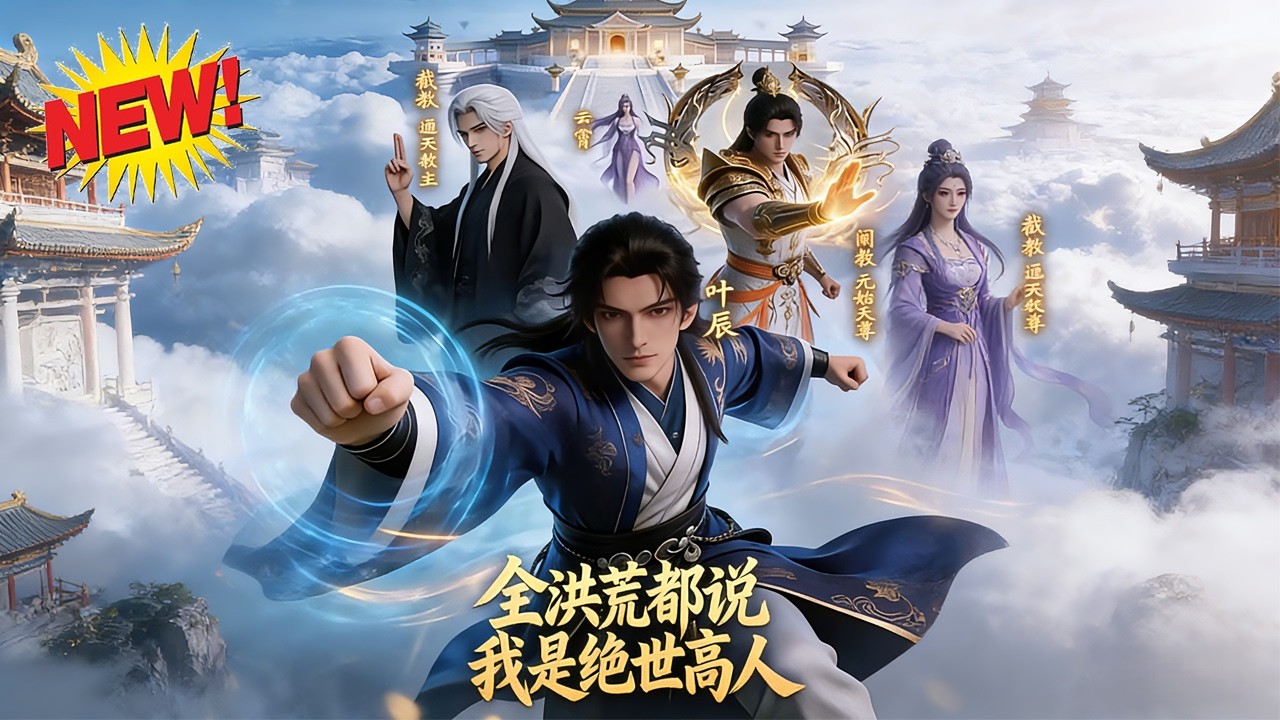 ⚡【新番速递】《全洪荒都说我是绝世高人》穿越洪荒三年没系统没修为，只想考天庭编制苟命，谁知师父是通天教主！#玄幻 #穿越 #逆袭 #爱看动漫