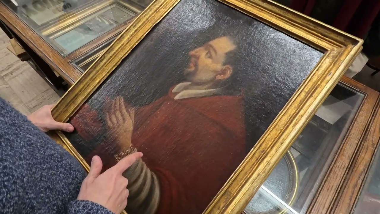 ACQUISTIAMO UN OLIO SU TELA DEL XVII RITRAENTE SAN CARLO BORROMEO. 