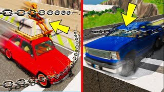 CARRO VS CORRENTE GIGANTE NO BEAMNG DRIVE!!