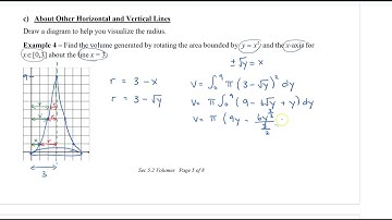 Calculus 12 - Sec 5.2 Volumes of Revolution Disk Method Part 2