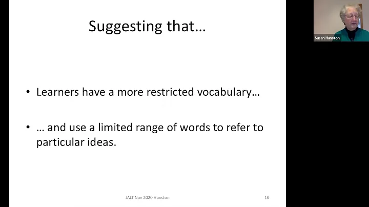 Susan Hunston: Perspectives on English Learner Corpora