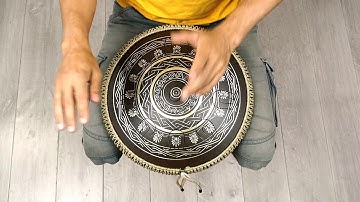 Guda Coin Brass overtone tongue pan. Dorian/Aurora scale