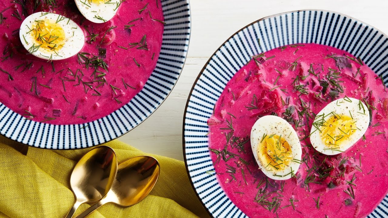 🇦🇿 Mukbang 🥗🍲 Cold beetroot soup 🫖☕️  СвекольниК