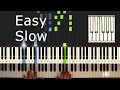Ludovico Einaudi - Fly  - Piano Tutorial Easy SLOW - (Intouchables) - How To Play (Synthesia)