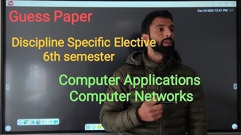 Guess Paper| Computer Applications| BG 6th semester# Dr. Shahbaz Majeed Nengroo