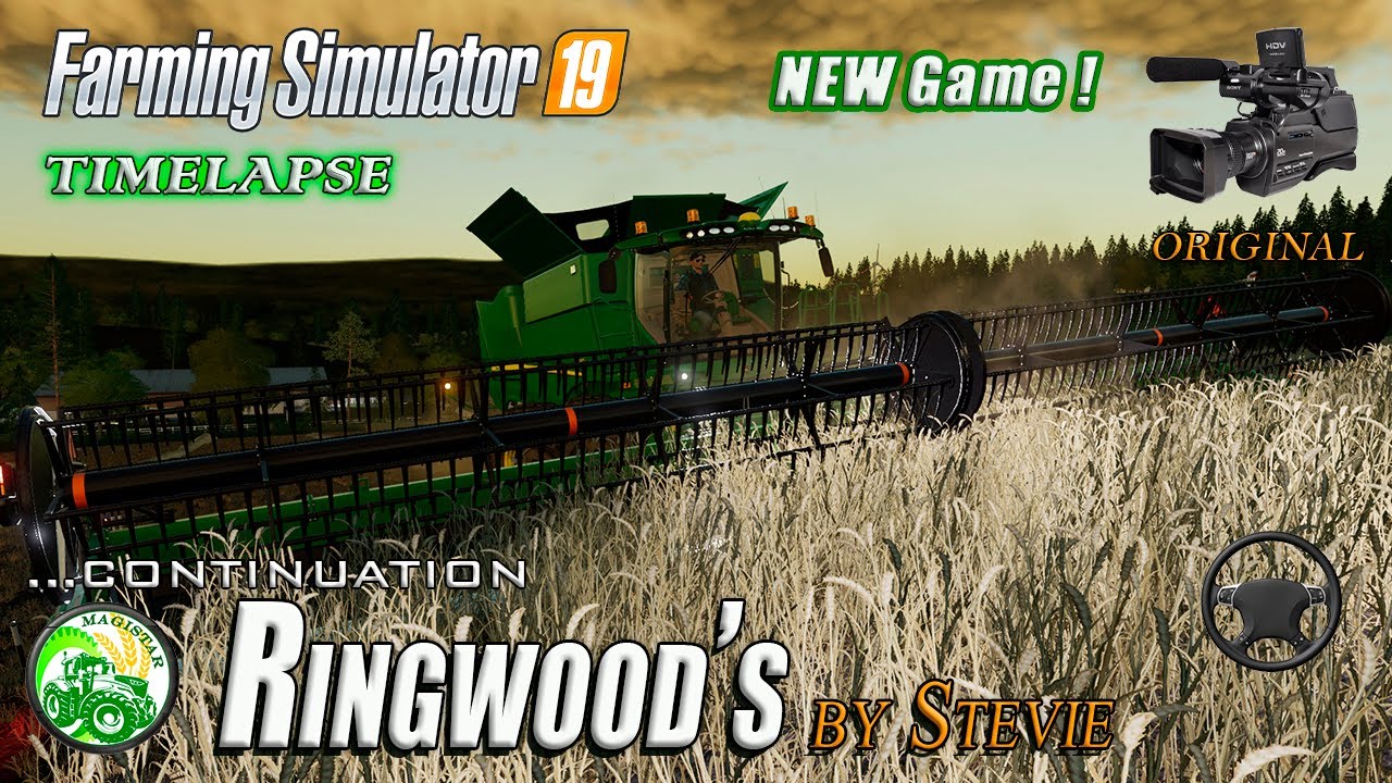 Fs19, FS-22,Farming Simulator, #8-Ringwood’s by Stevie.TIMELAPSE. Прохождение+руль.NEW MAP!NEW GAME!