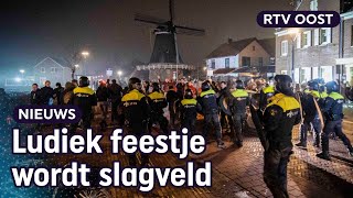 Rellen in Dalfsen na uit de hand gelopen illegaal 'protestfeest' | RTV Oost