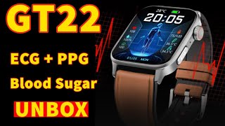 2023 new GT22 blood sugar smart watch unbox wristwatch stress test body temperature ecg+ppg nfc screenshot 5