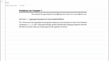 John R Taylor Mechanics Solutions 7.1