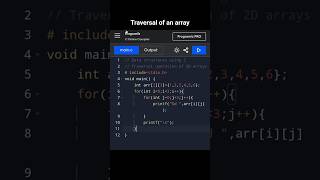 Data structures using C Traversal operation of 2D arrays-C #coding #programming
