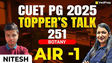 CUET PG 2025 Topper Nitesh | AIR 1 in Botany with 251 Marks | Full Preparation Strategy Revealed