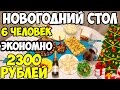 Экономный НОВОГОДНИЙ стол на 6 человек за 2300 рублей ♥ Праздничное меню #2 ♥ Латышева