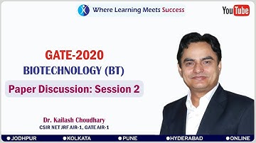 GATE BIOTECHNOLOGY (BT): 2020 Paper Discussion: Session 2