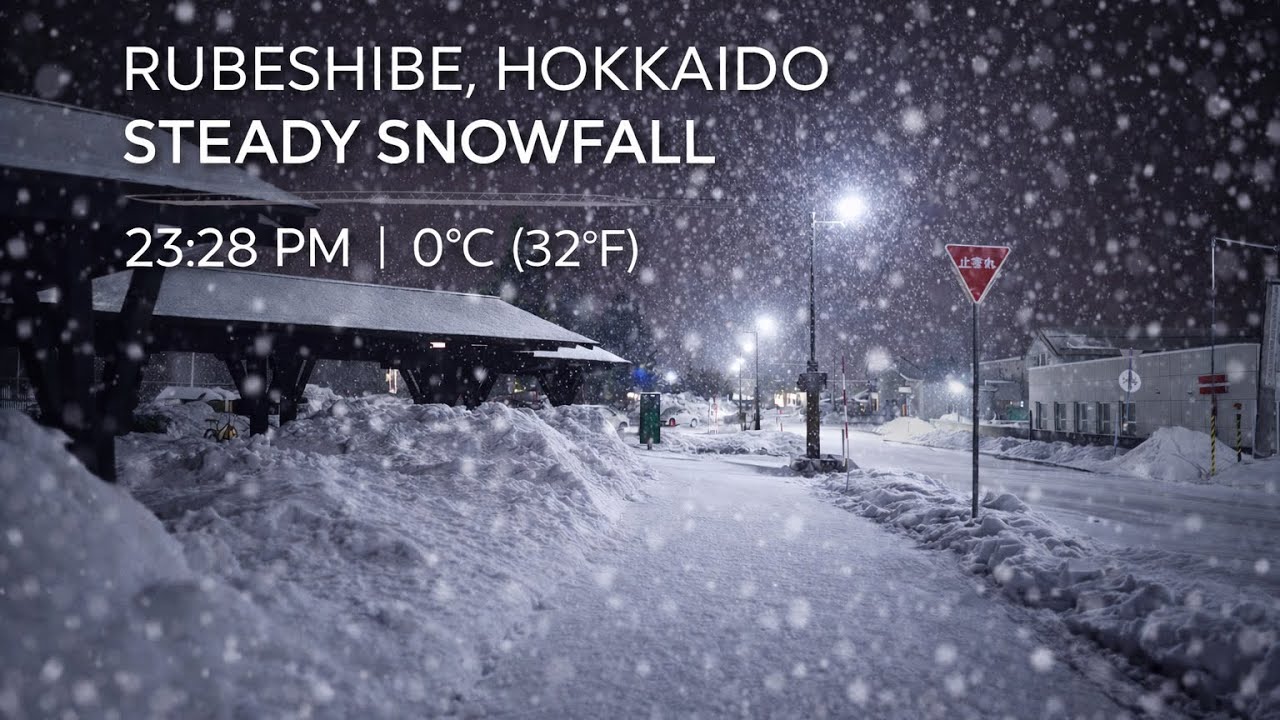 After Hours STEADY SNOWFALL (1:12:31) — Rubeshibe, Hokkaido, Japan ASMR [4K] | Quiet Walk #052