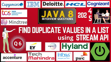 Java 8 Stream API Interview Questions: Find Duplicate Values in a List Using Stream API in Java 8