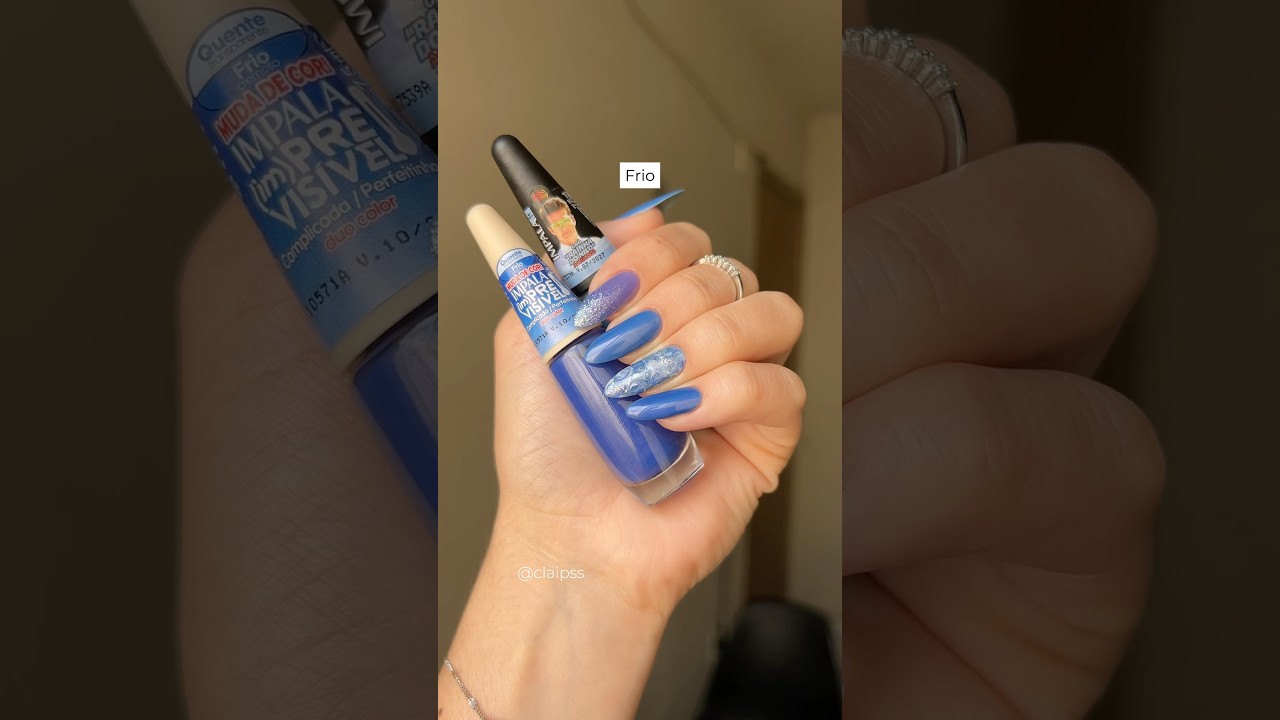 Esmaltação que muda de cor 💙 