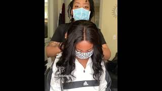 ~51~ 4 x 4 lace Closure Sew In on natural hair