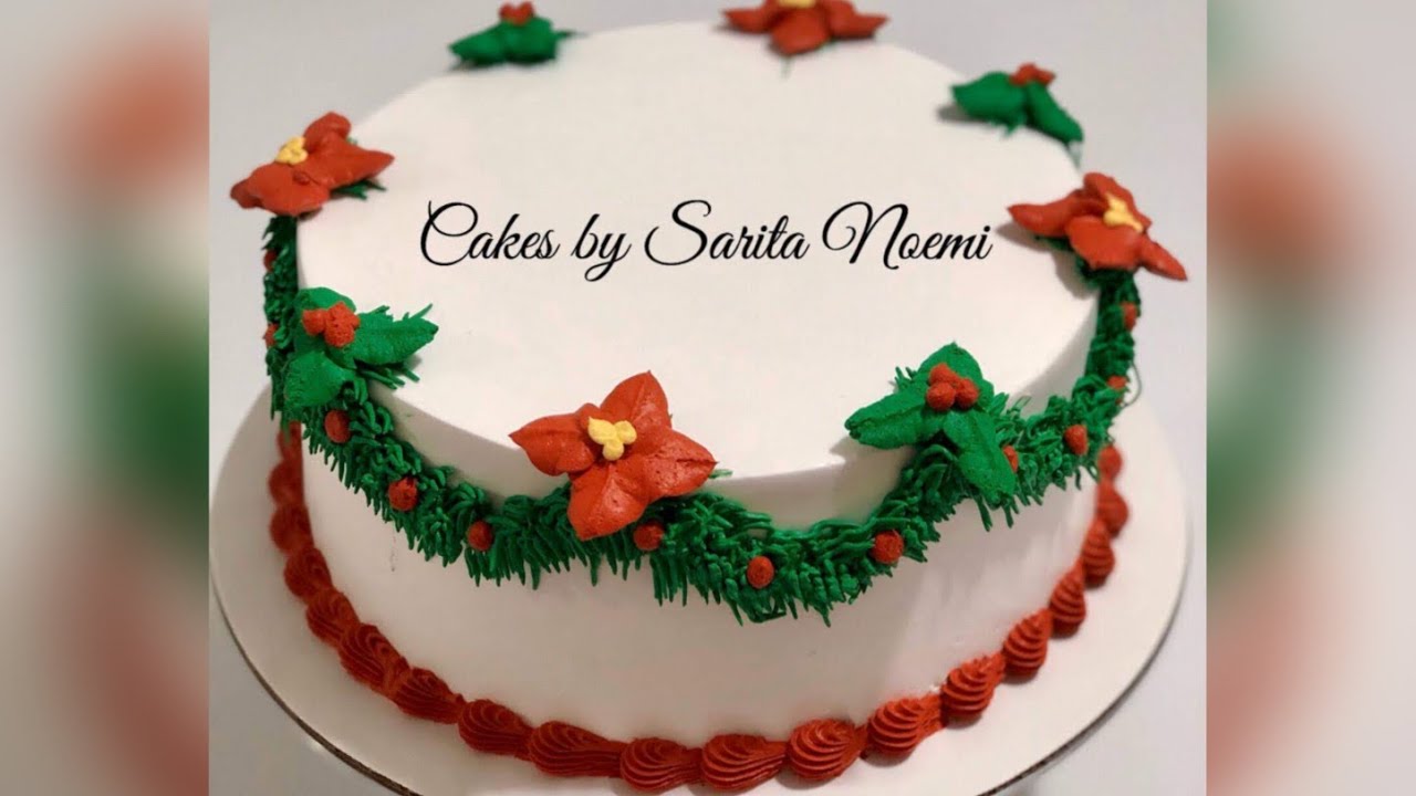 How to Make an Easy christmas cake decoration | Como hacer un pastel para navidad facil