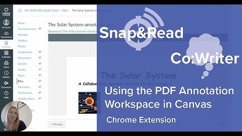 Snap&Read and Co:Writer: Using the PDF Annotation Workspace in Canvas