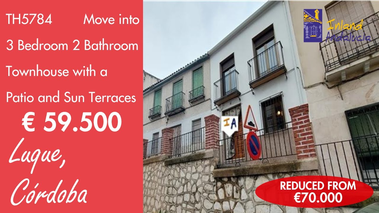 Under 60K, Move into, 3 Bedroom 2 Bath Townhouse Property for sale in Spain inland Andalucia TH5784