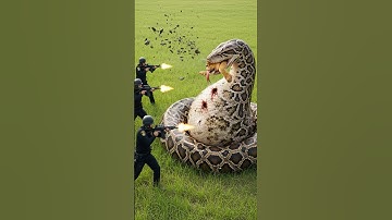 Panorama of the Rescue of the Lioness from the Giant Python