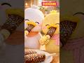 Watch these ducks devour chocolate bananas #satisfying #duck #asmr