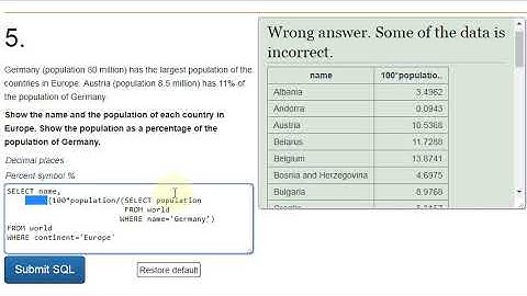 sqlzoo select in select 5