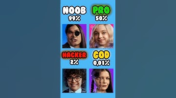 noob vs pro vs hacker vs God Wednesday Addams family #shorts