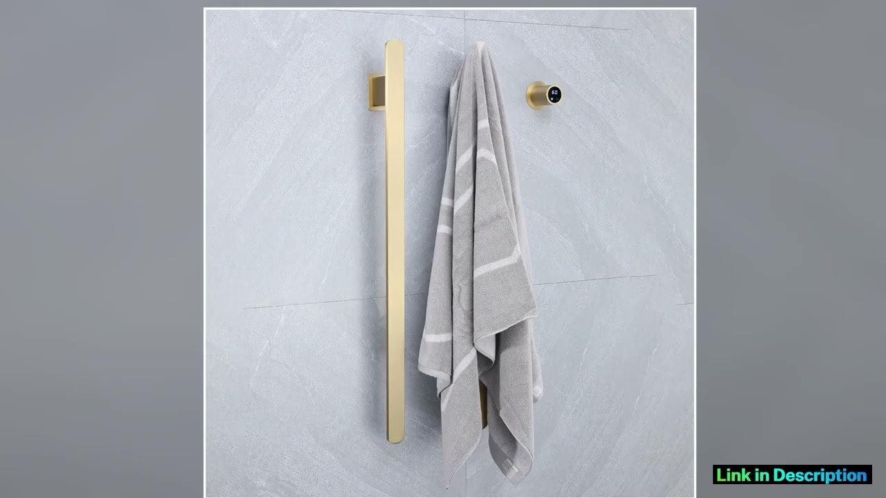 Gold Smart Electric Heated Towel Rail Temperature Time Control Bath Towel Warmer Hidden Wires Elect