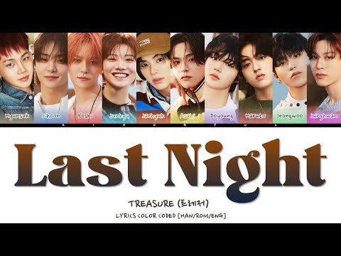 Cover TREASURE (트레저) - 'Last Night' Lyrics Color Coded [Han/Rom/Eng]