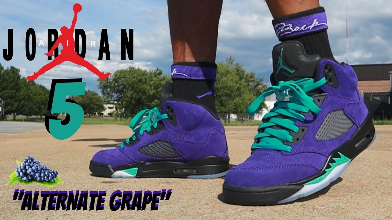 Early Look Jordan 5 Alternate Grape Review On Feet W Lace Swaps Youtube