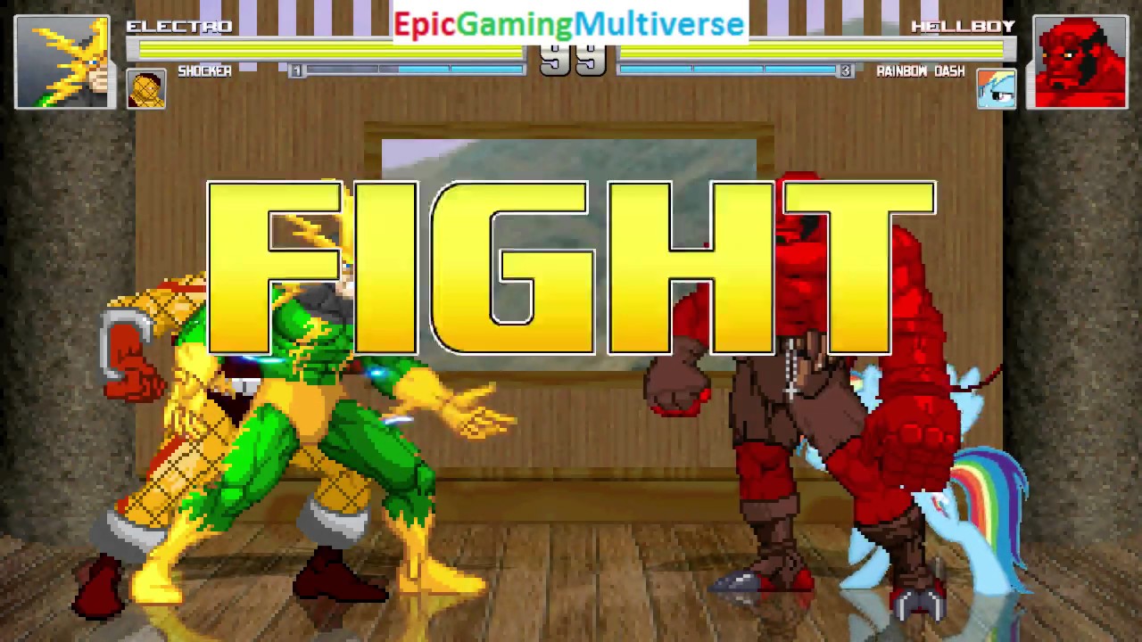 Shocker And Electro VS Hellboy And Rainbow Dash In A MUGEN Match ...