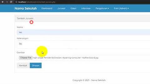 Tutorial Membuat Website Sekolah dengan PHP dan MySQL | Data Jurusan #7