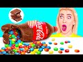 Real Food vs Chocolate Food Challenge | Funny Food Situations by Ideas 4 Fun Challenge