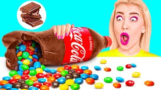 Real Food vs Chocolate Food Challenge | Funny Food Situations by Ideas 4 Fun Challenge