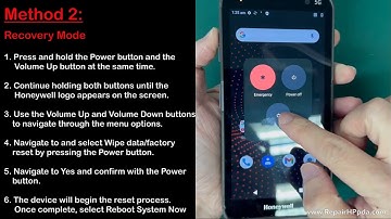 Honeywell EDA57 Factory Reset in Setting & Recovery Mode