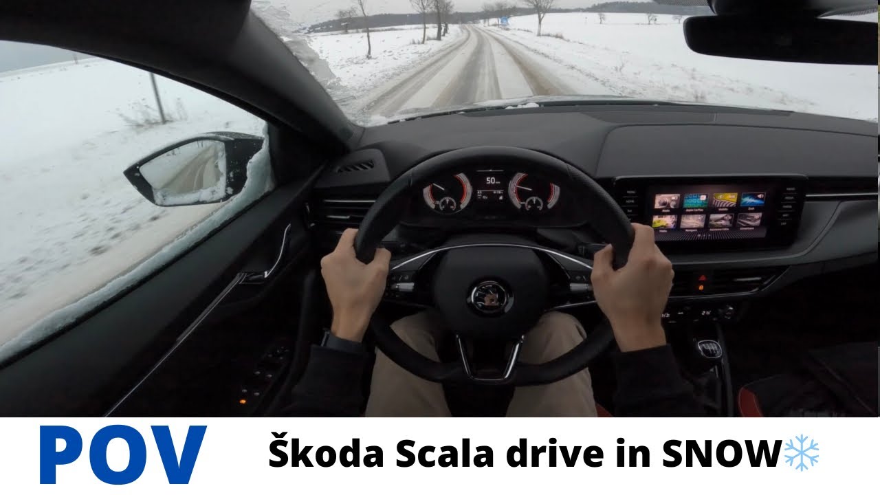 2023 Škoda Scala MonteCarlo 1.5 TSI 110kW POV Test Drive in the snow #24