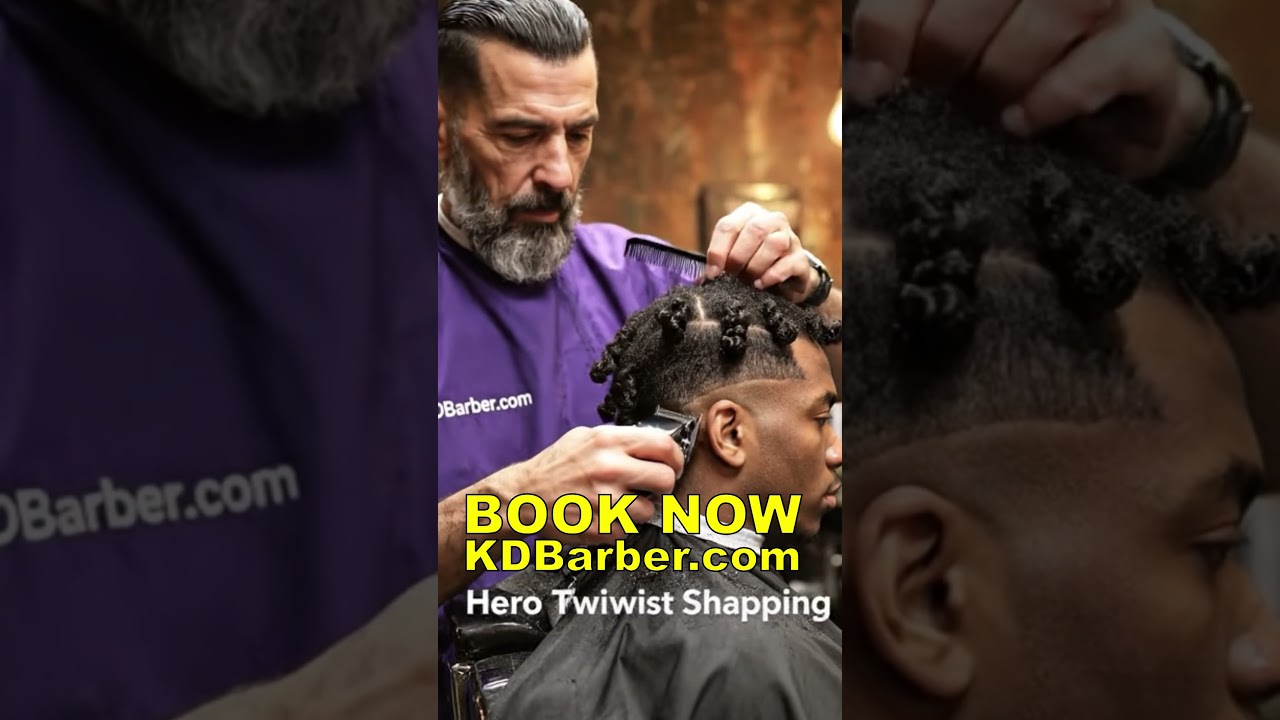 This shadow fade with twists hits pure NYC energy barber shop near me