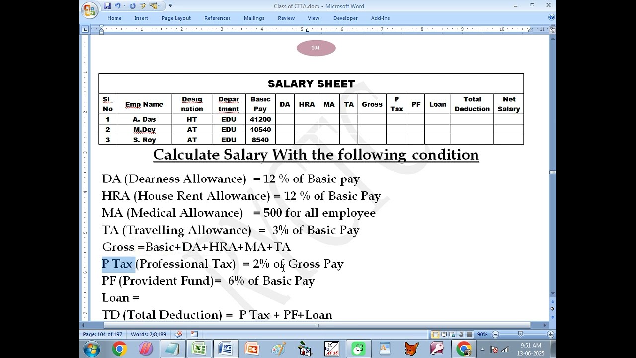 MS Excel Marksheet & Salary Sheet | IF(), OR() with Real Examples | Net Salary, Grade, PF, PTax