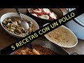 CINCO RECETAS CON UN POLLO