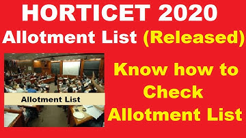 HORTICET 2020 Allotment List (Released) - How to Check Horticulture Common Entrance Allotment List