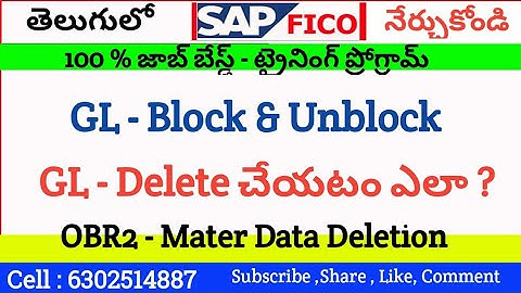 How to Do GL Block and Delete in SAP FICO S/4 HANA | Online Training | By Lokesh