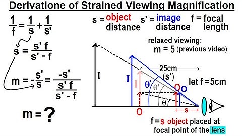 Physics 59   Optical Instruments (7 of 20) Derivation of Strained Viewing Magnification