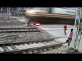 dangerous accident at railway crossing 😨😨!! please subscribe ||subtitles available in caption