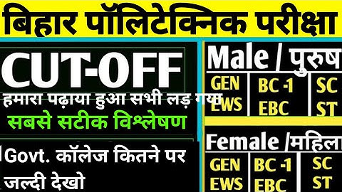 Bihar Polytechnic Cutoff 2020/ Exam Analysis By Er. RAHUL SIR