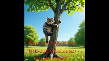 the cat climbed the tree because it was scared