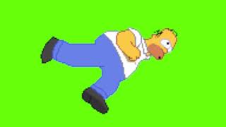 HOMER SIMPSON FLOOR SPIN ANIMATED PIXELATED GREEN SCREEN (CHROMA KEY)