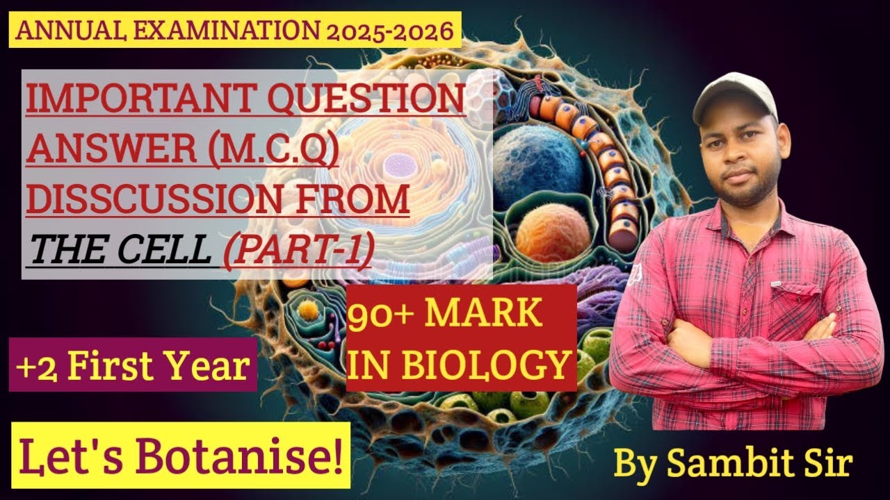 CLASS 11 BOTANY I M.C.Q Discussion From The Cell (Part-1)| Target 90+ in Biology | Let's Botanise! |