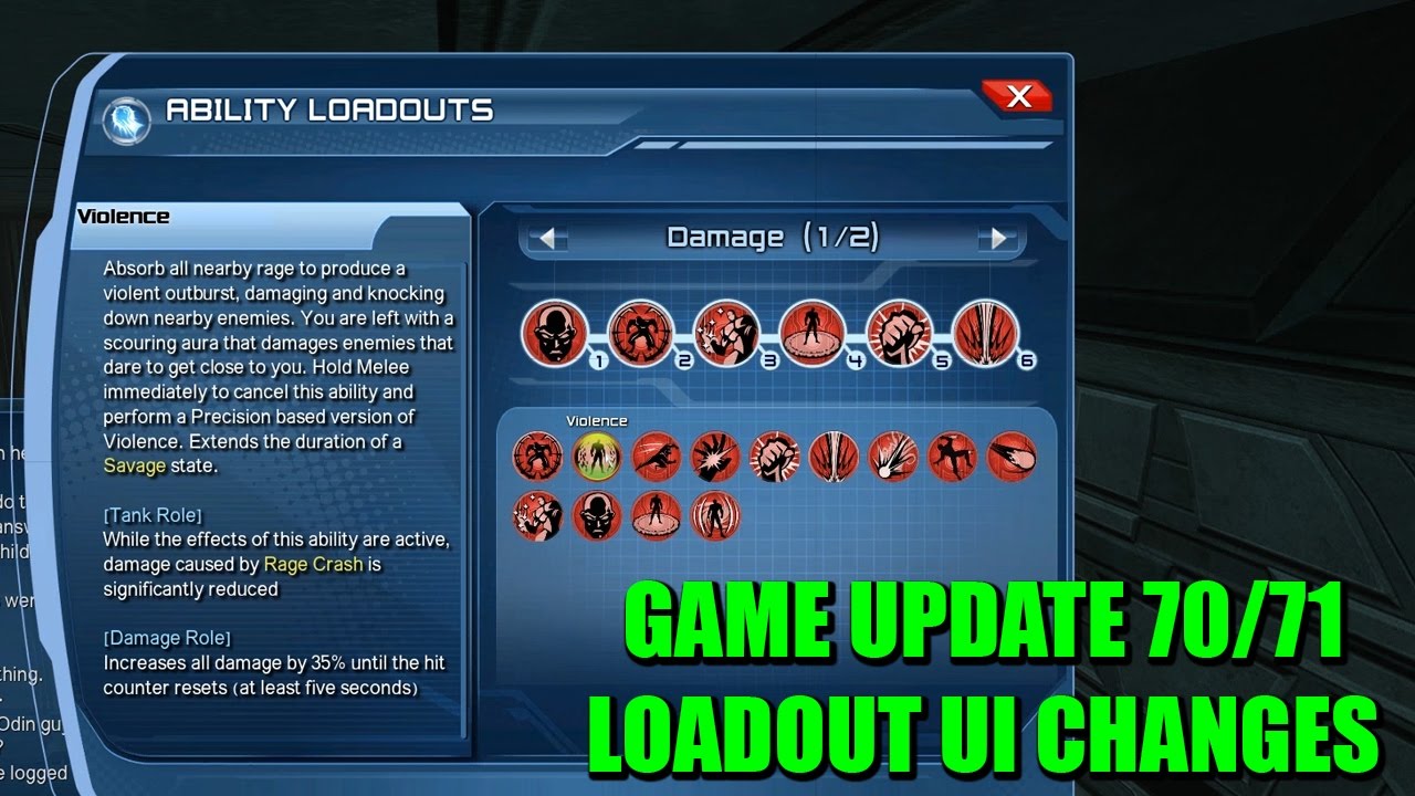 DCUO PC Test Server - GU70/71: Loadout UI Changes